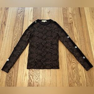 Michael Kors Black Snake Print Blouse